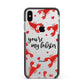 Youre My Lobster Apple iPhone Xs Max Impact Case Black Edge on Silver Phone