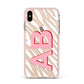 Zebra Initials Apple iPhone Xs Max Impact Case Pink Edge on Gold Phone