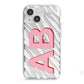 Zebra Initials iPhone 13 Mini TPU Impact Case with White Edges