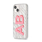 Zebra Initials iPhone 14 Glitter Tough Case Starlight Angled Image