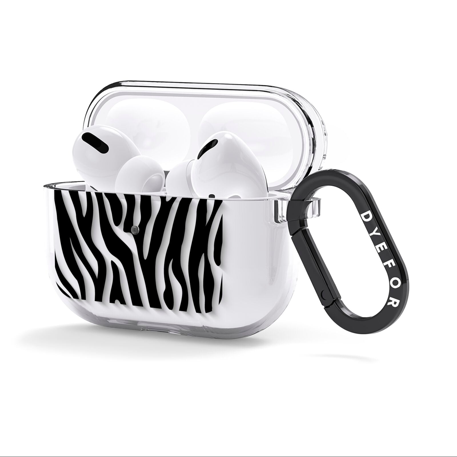 Zebra Print AirPods Clear Case 3rd Gen Side Image