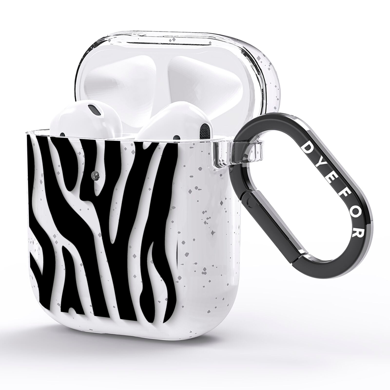 Zebra Print AirPods Glitter Case Side Image