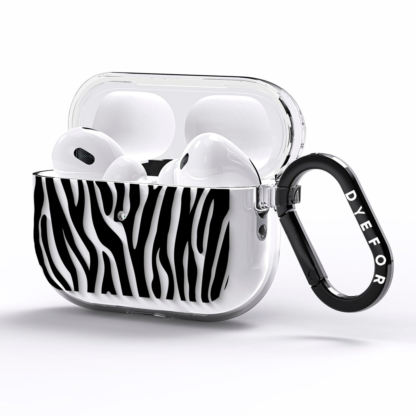 Zebra Print AirPods Pro Clear Case Side Image