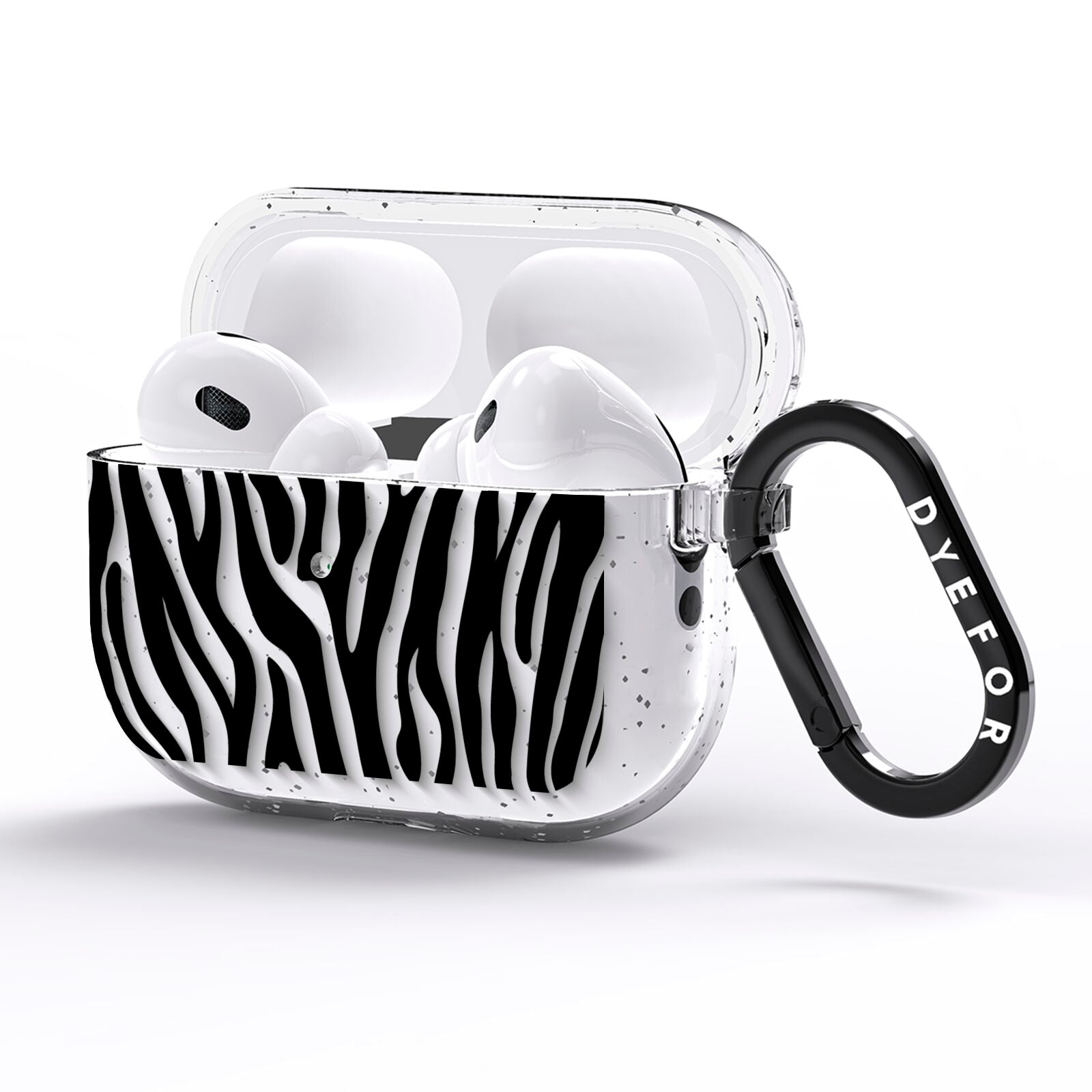 Zebra Print AirPods Pro Glitter Case Side Image