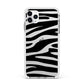Zebra Print Apple iPhone 11 Pro Max in Silver with White Impact Case