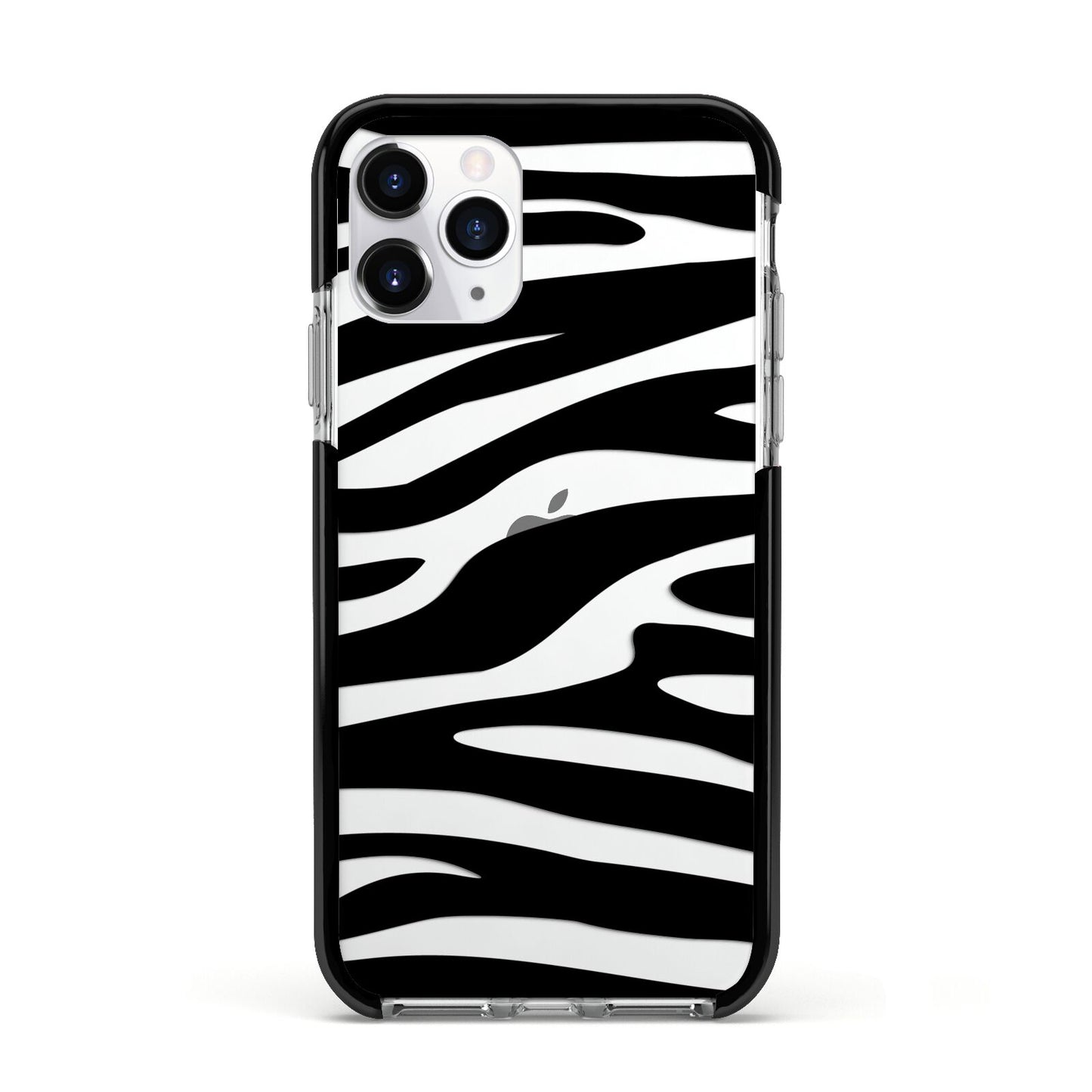 Zebra Print Apple iPhone 11 Pro in Silver with Black Impact Case