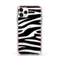 Zebra Print Apple iPhone 11 Pro in Silver with Pink Impact Case