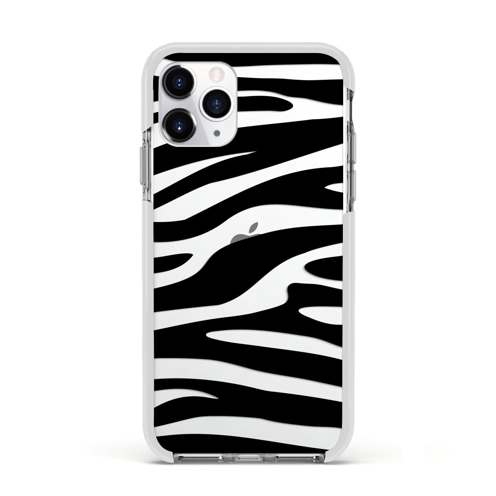 Zebra Print Apple iPhone 11 Pro in Silver with White Impact Case