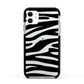 Zebra Print Apple iPhone 11 in White with Black Impact Case