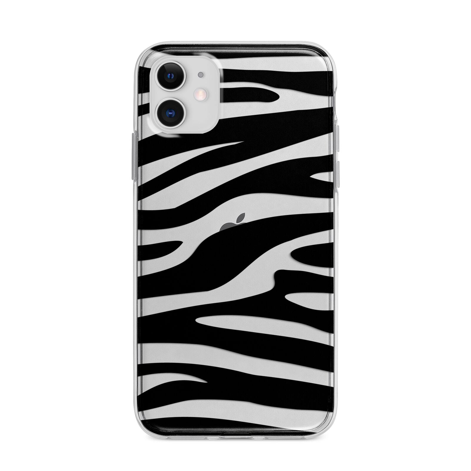 Zebra Print Apple iPhone 11 in White with Bumper Case