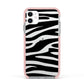 Zebra Print Apple iPhone 11 in White with Pink Impact Case