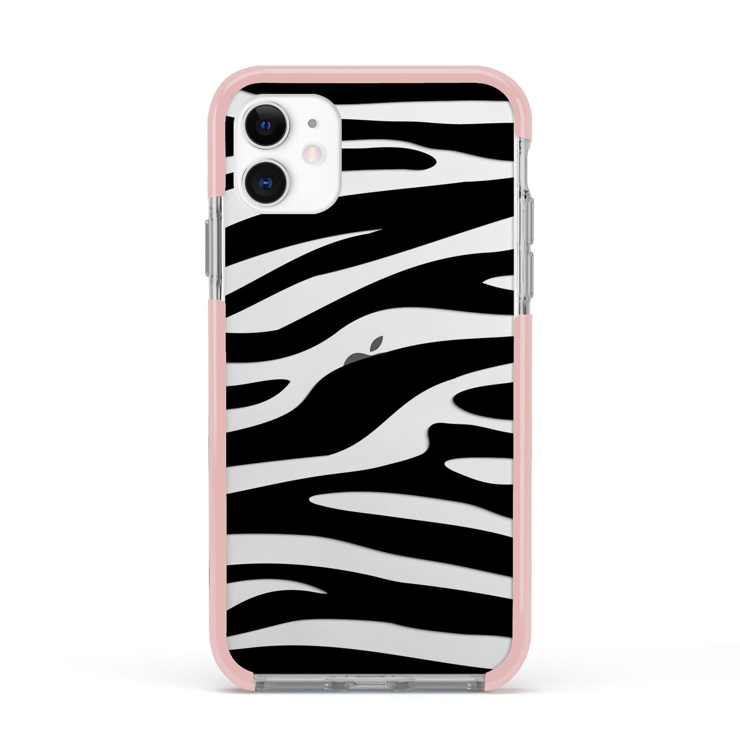 Zebra Print Apple iPhone 11 in White with Pink Impact Case