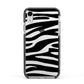 Zebra Print Apple iPhone XR Impact Case Black Edge on Silver Phone