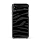 Zebra Print Apple iPhone Xs Max Impact Case Black Edge on Black Phone