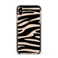 Zebra Print Apple iPhone Xs Max Impact Case Black Edge on Gold Phone