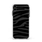 Zebra Print Apple iPhone Xs Max Impact Case White Edge on Black Phone