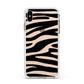 Zebra Print Apple iPhone Xs Max Impact Case White Edge on Gold Phone