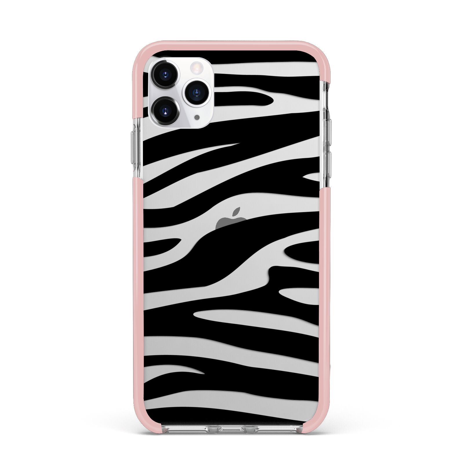 Zebra Print iPhone 11 Pro Max Impact Pink Edge Case