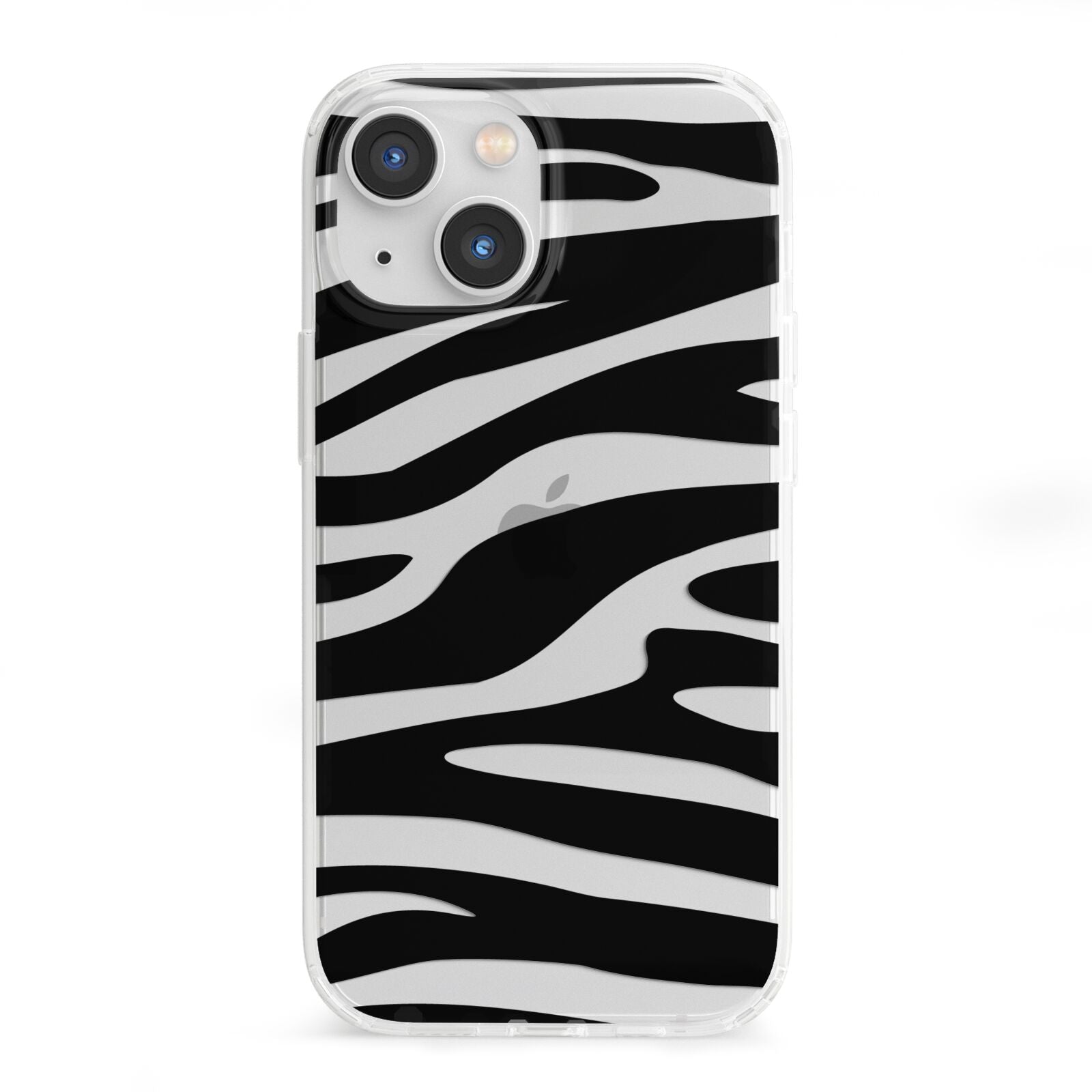 Zebra Print iPhone 13 Mini Clear Bumper Case
