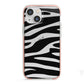 Zebra Print iPhone 13 Mini TPU Impact Case with Pink Edges