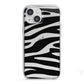 Zebra Print iPhone 13 Mini TPU Impact Case with White Edges