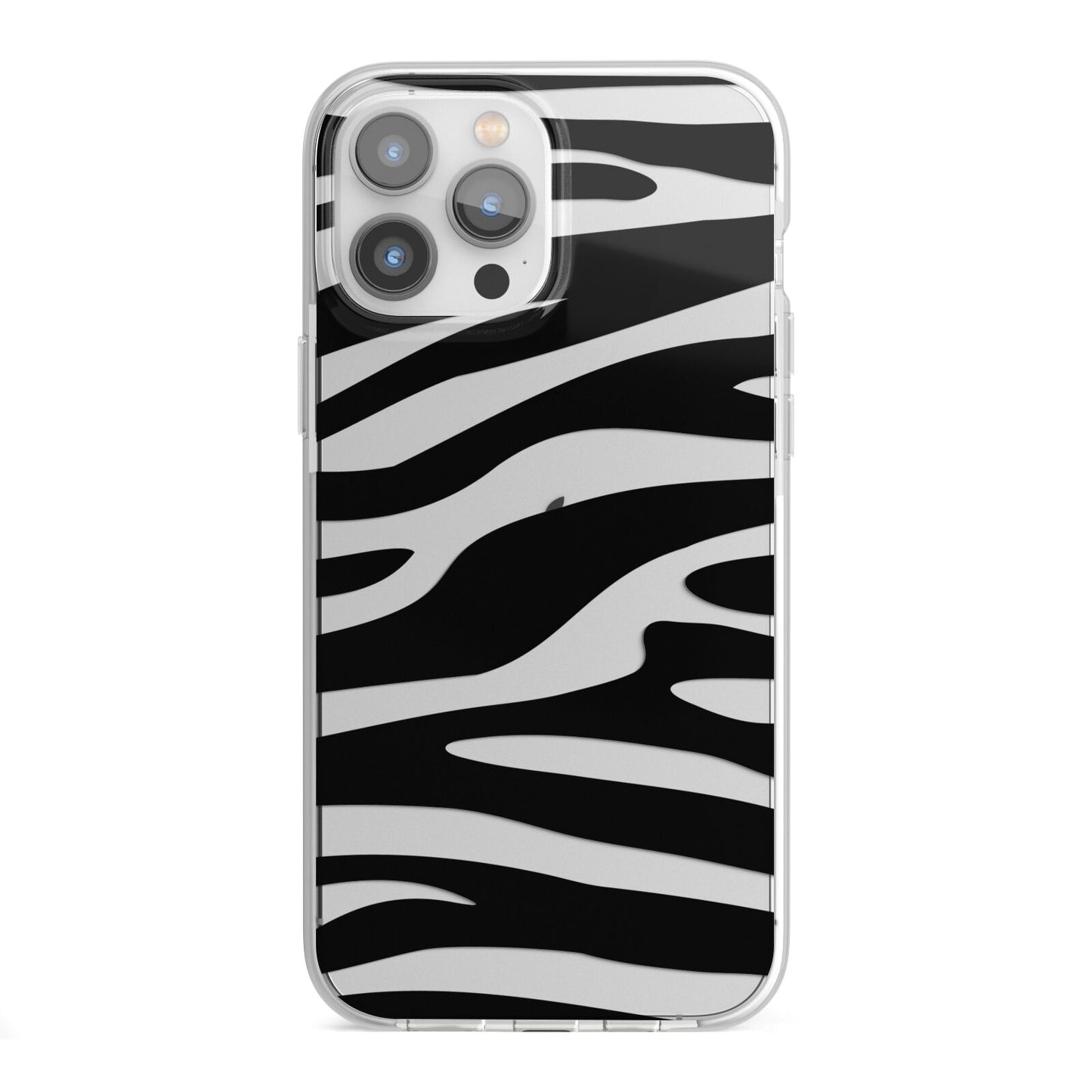 Zebra Print iPhone 13 Pro Max TPU Impact Case with White Edges