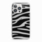 Zebra Print iPhone 13 Pro TPU Impact Case with White Edges