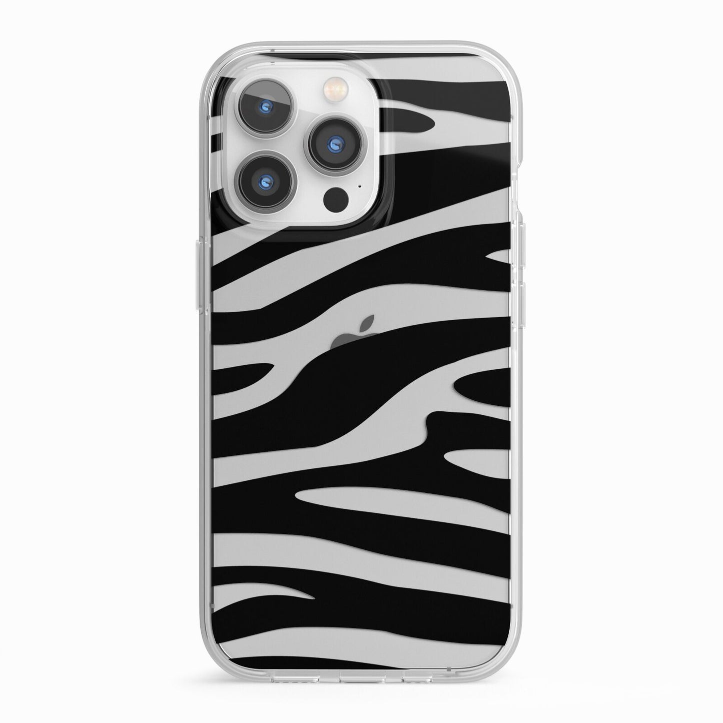 Zebra Print iPhone 13 Pro TPU Impact Case with White Edges