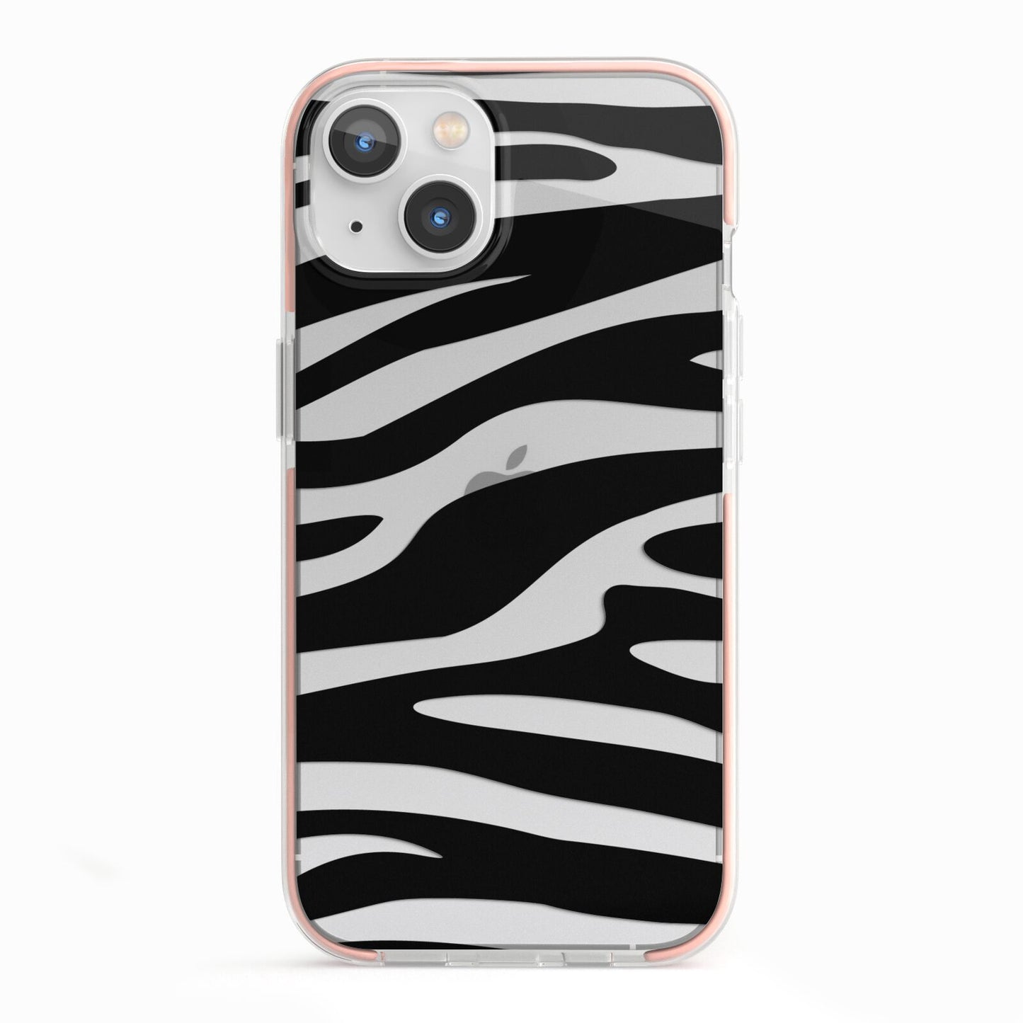 Zebra Print iPhone 13 TPU Impact Case with Pink Edges