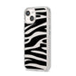 Zebra Print iPhone 14 Clear Tough Case Starlight Angled Image