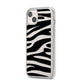 Zebra Print iPhone 14 Plus Clear Tough Case Starlight Angled Image