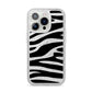 Zebra Print iPhone 14 Pro Glitter Tough Case Silver