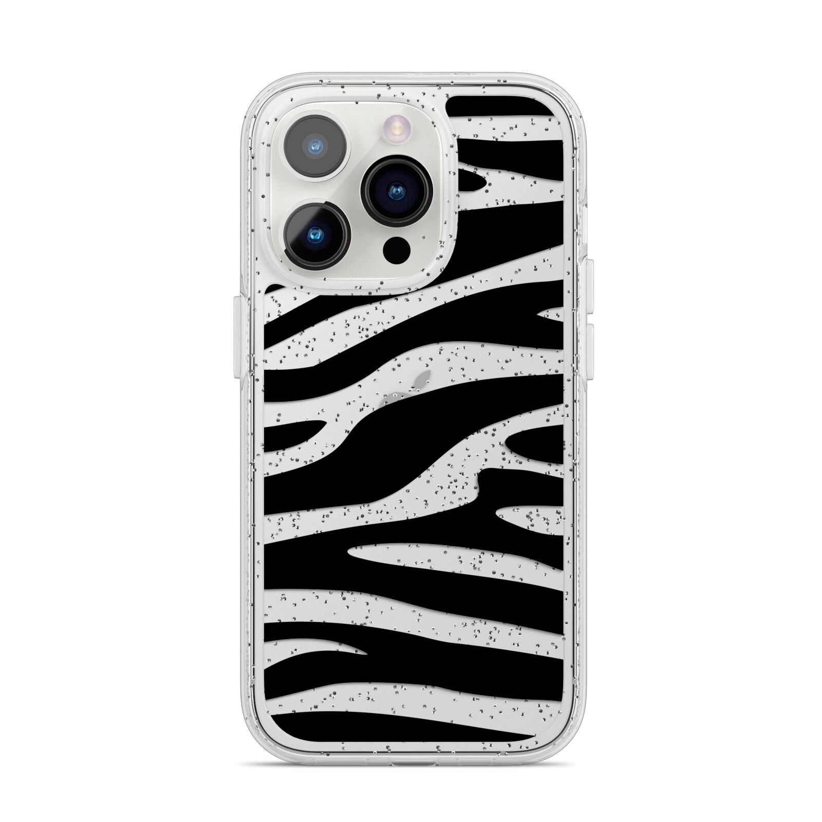 Zebra Print iPhone 14 Pro Glitter Tough Case Silver