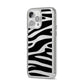 Zebra Print iPhone 14 Pro Max Clear Tough Case Silver Angled Image
