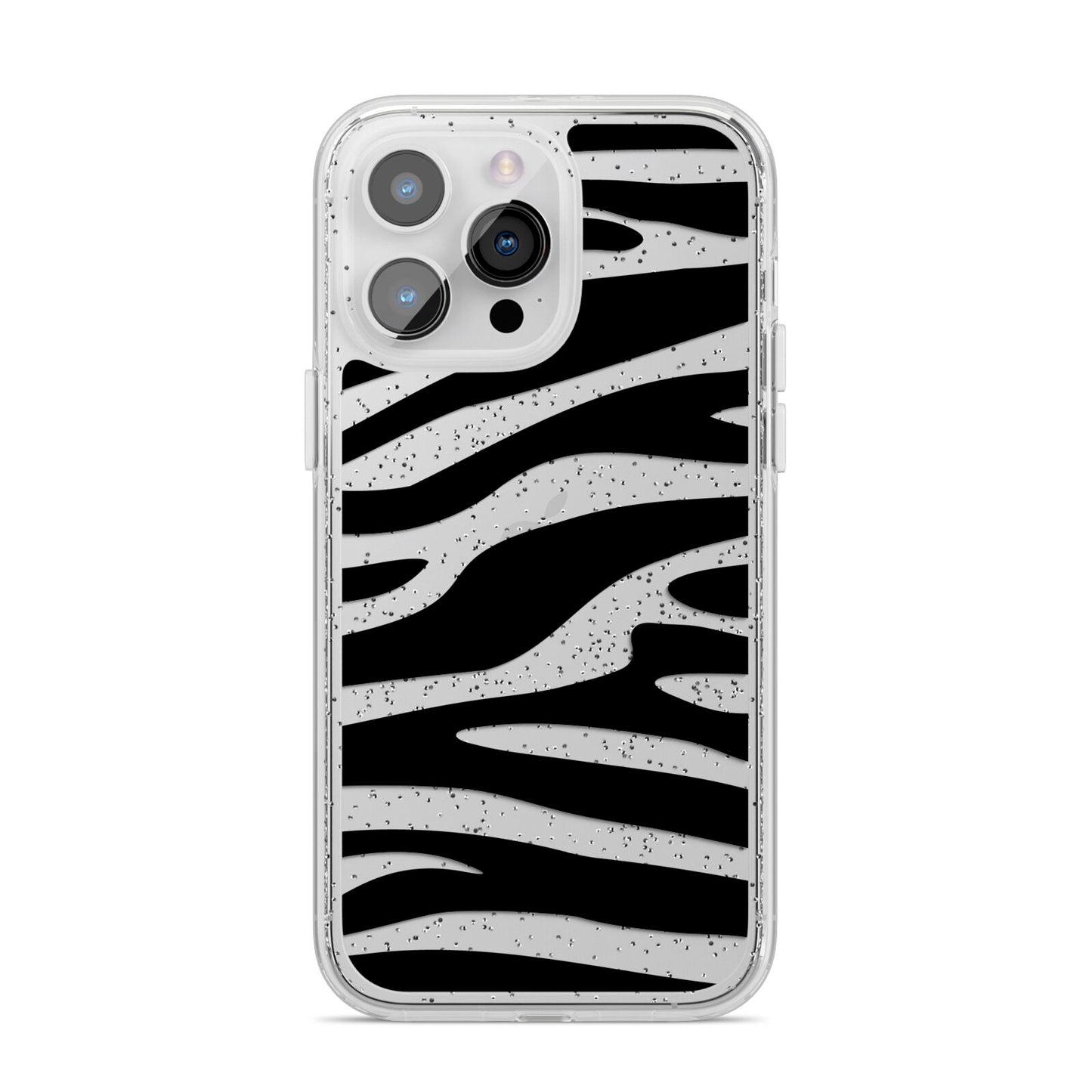 Zebra Print iPhone 14 Pro Max Glitter Tough Case Silver