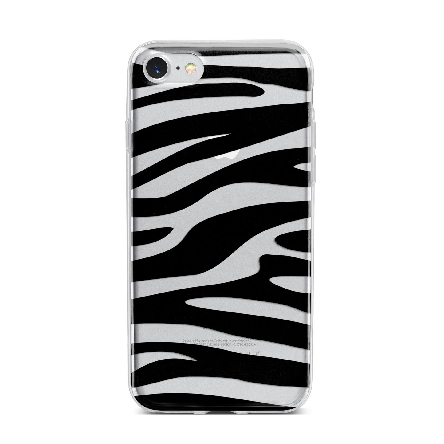 Zebra Print iPhone 7 Bumper Case on Silver iPhone