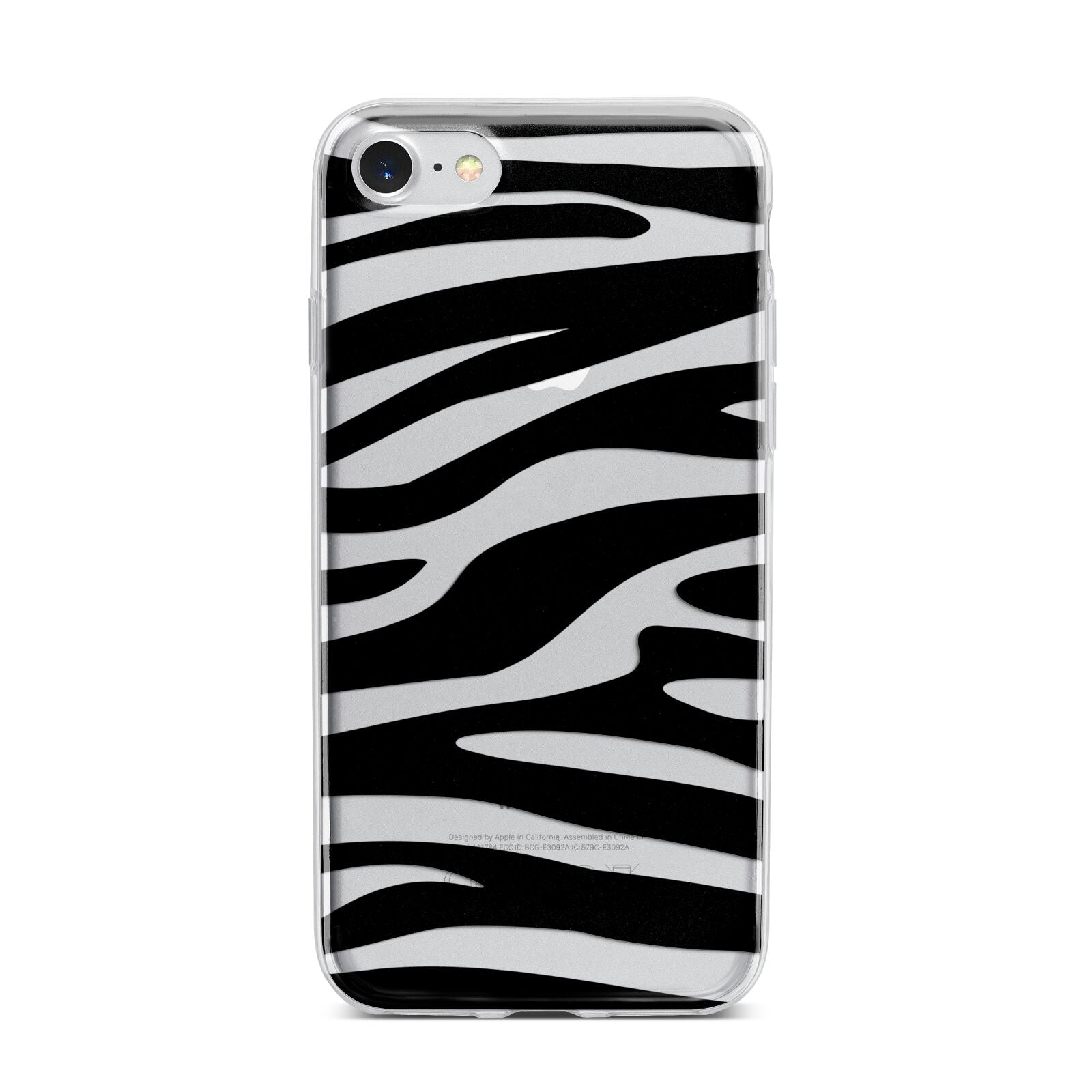 Zebra Print iPhone 7 Bumper Case on Silver iPhone