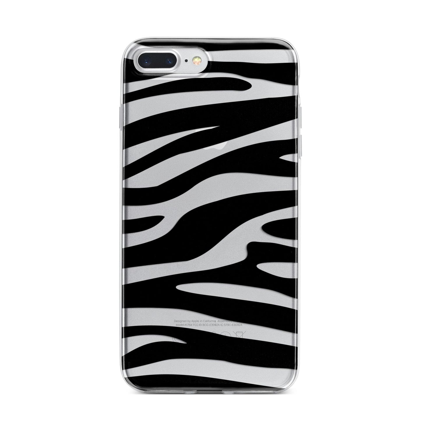 Zebra Print iPhone 7 Plus Bumper Case on Silver iPhone