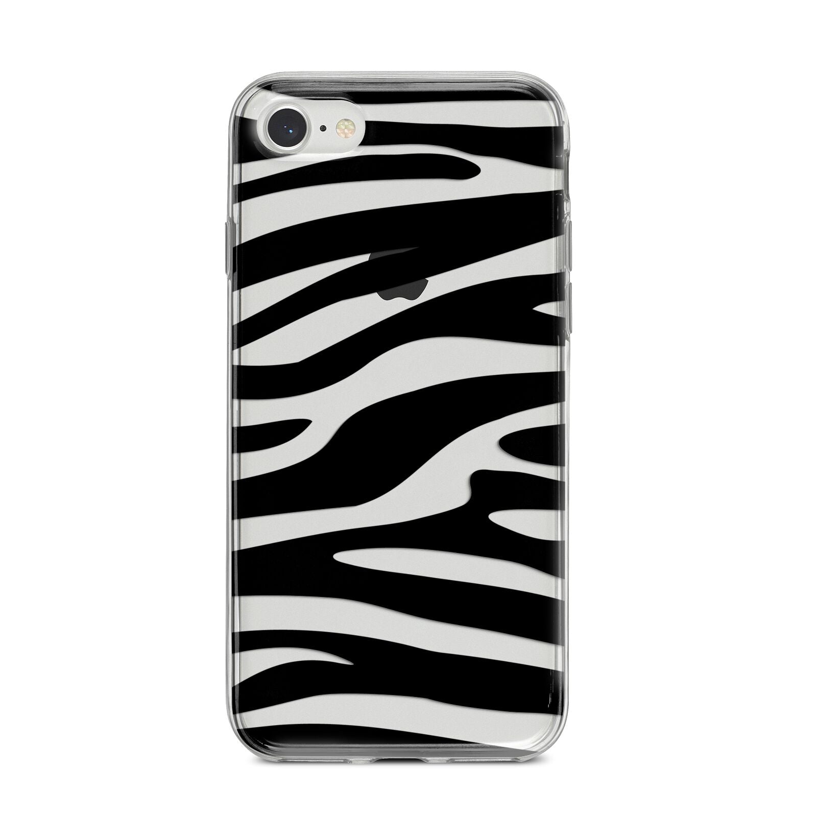 Zebra Print iPhone 8 Bumper Case on Silver iPhone