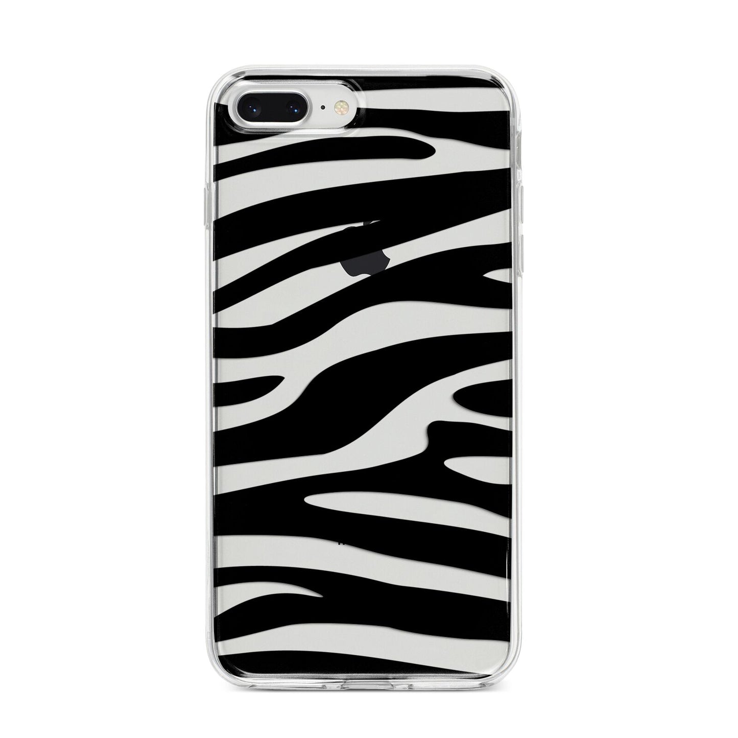 Zebra Print iPhone 8 Plus Bumper Case on Silver iPhone
