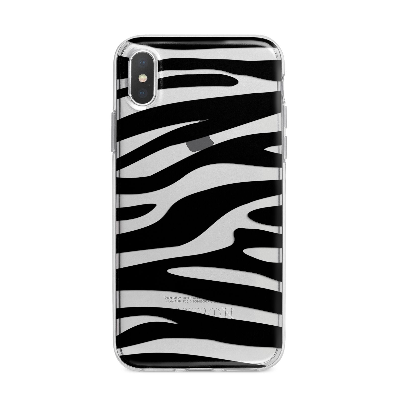 Zebra Print iPhone X Bumper Case on Silver iPhone Alternative Image 1