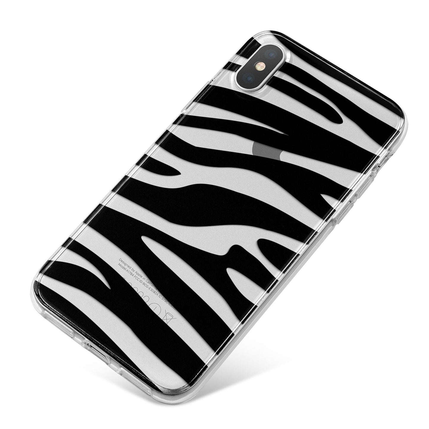 Zebra Print iPhone X Bumper Case on Silver iPhone