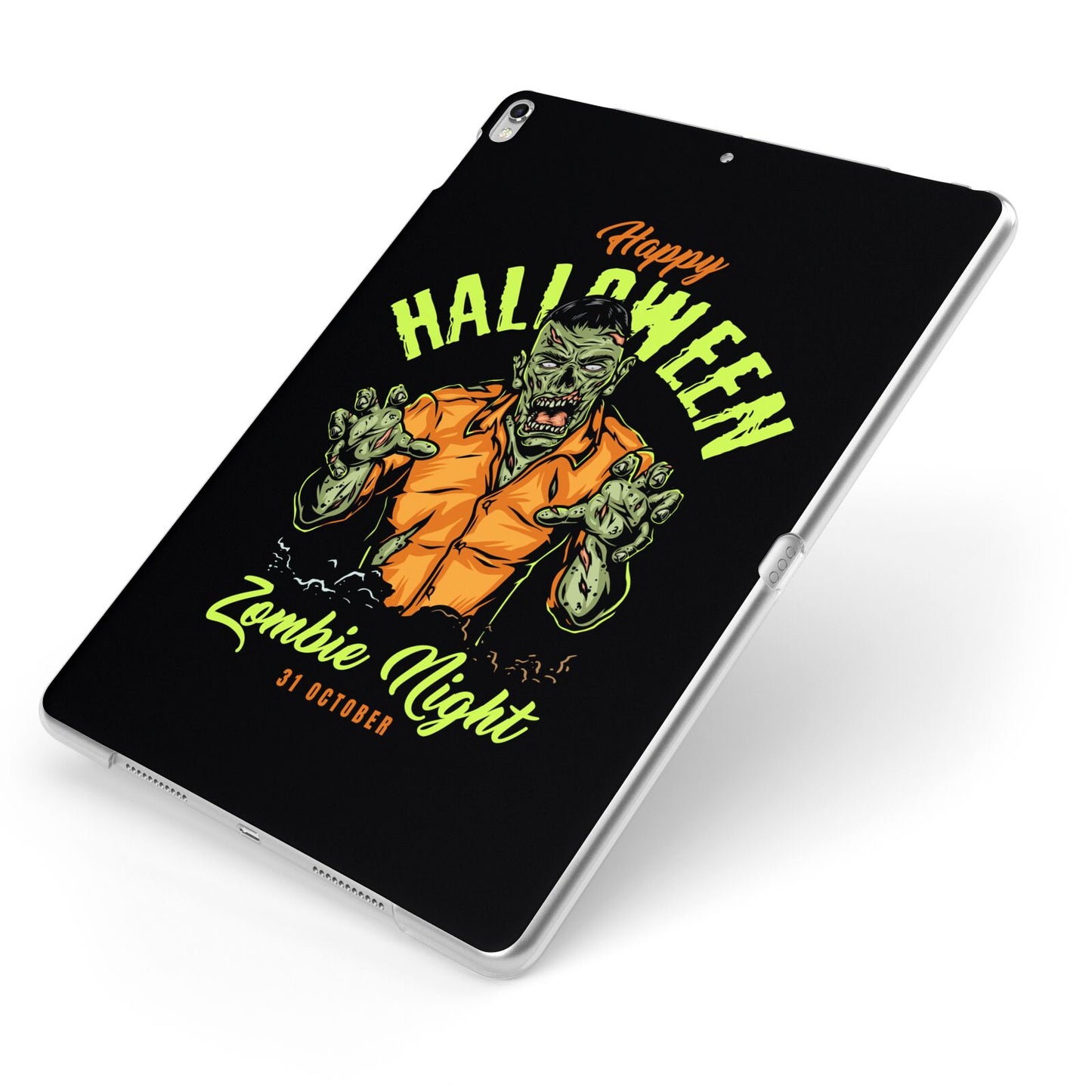 Zombie Apple iPad Case on Silver iPad Side View