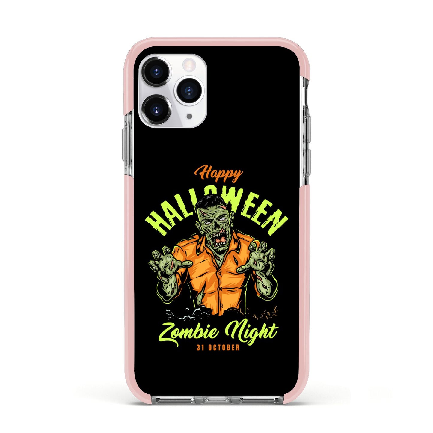 Zombie Apple iPhone 11 Pro in Silver with Pink Impact Case