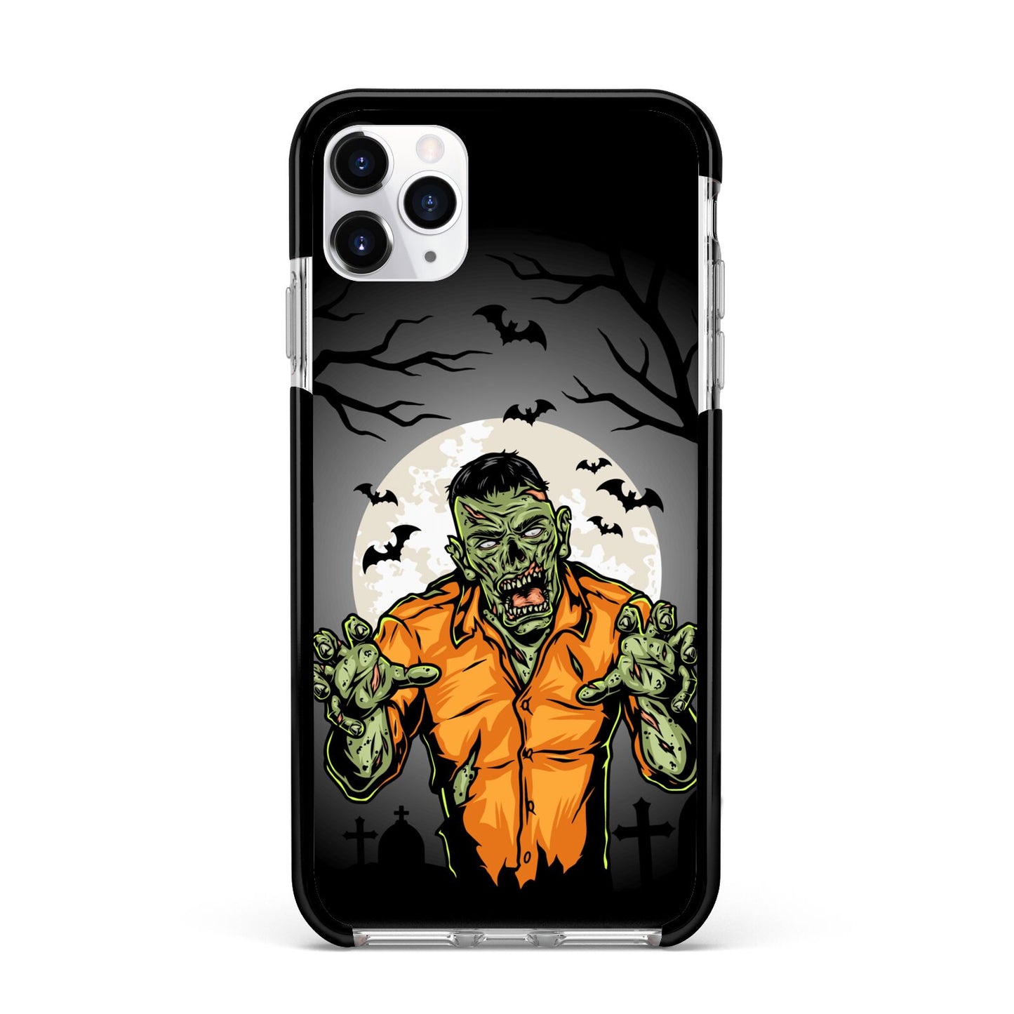 Zombie Night Apple iPhone 11 Pro Max in Silver with Black Impact Case