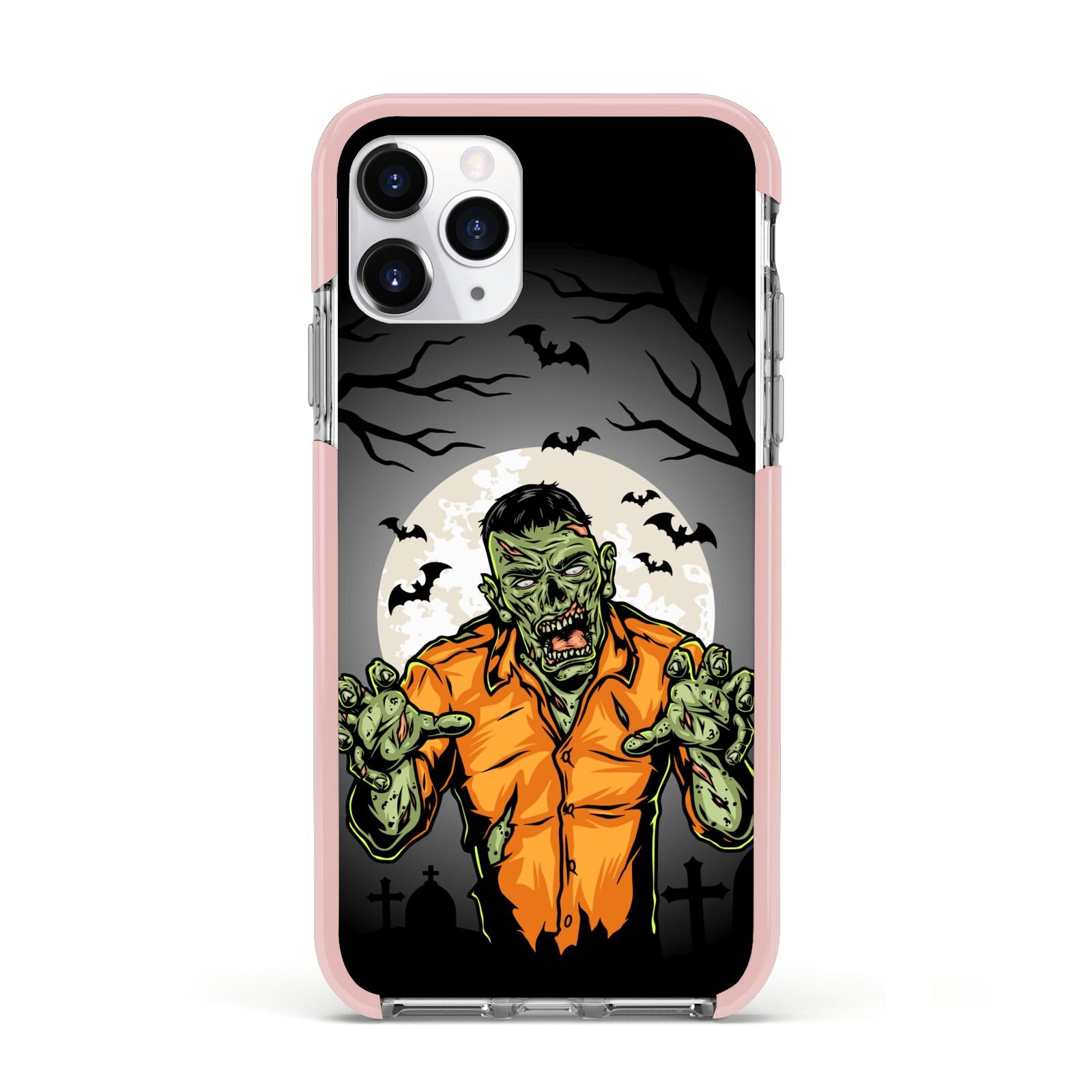 Zombie Night Apple iPhone 11 Pro in Silver with Pink Impact Case