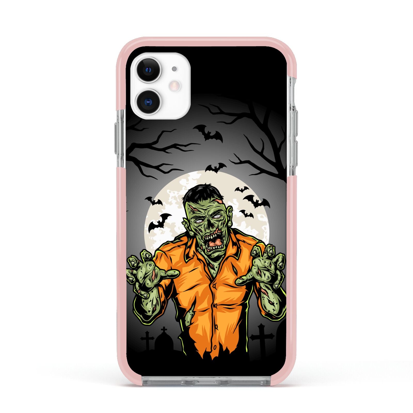 Zombie Night Apple iPhone 11 in White with Pink Impact Case