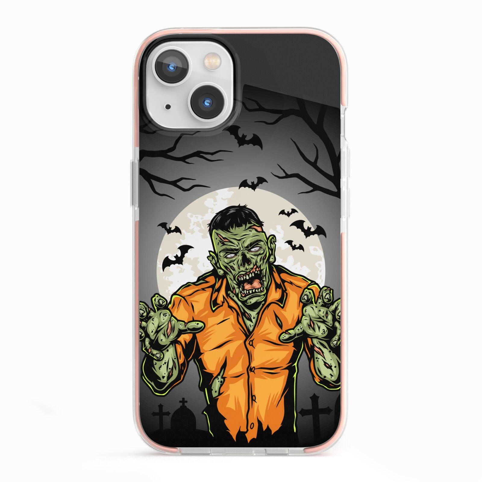 Zombie Night iPhone 13 TPU Impact Case with Pink Edges