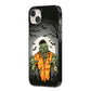 Zombie Night iPhone 14 Plus Black Impact Case Side Angle on Silver phone