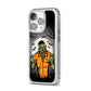 Zombie Night iPhone 14 Pro Clear Tough Case Silver Angled Image